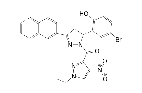 4-bromo-2-[1-[(1-ethyl-4-nitro-1H-pyrazol-3-yl)carbonyl]-3-(2-naphthyl)-4,5-dihydro-1H-pyrazol-5-yl]phenol