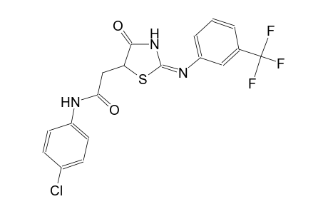 N-(4-chlorophenyl)-2-((2E)-4-oxo-2-{[3-(trifluoromethyl)phenyl]imino}-1,3-thiazolidin-5-yl)acetamide