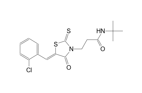 N-(tert-butyl)-3-[(5Z)-5-(2-chlorobenzylidene)-4-oxo-2-thioxo-1,3-thiazolidin-3-yl]propanamide