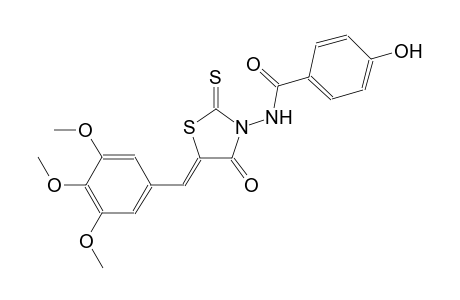 4-hydroxy-N-[(5Z)-4-oxo-2-thioxo-5-(3,4,5-trimethoxybenzylidene)-1,3-thiazolidin-3-yl]benzamide