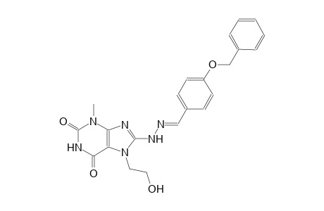 4-(benzyloxy)benzaldehyde [7-(2-hydroxyethyl)-3-methyl-2,6-dioxo-2,3,6,7-tetrahydro-1H-purin-8-yl]hydrazone