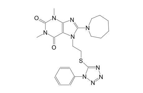 8-hexahydro-1H-azepin-1-yl-1,3-dimethyl-7-{2-[(1-phenyl-1H-tetraazol-5-yl)sulfanyl]ethyl}-3,7-dihydro-1H-purine-2,6-dione