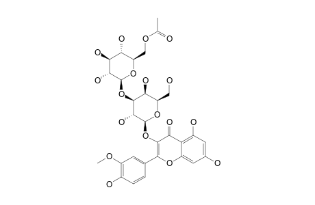 ISORHAMNETIN-3-O-BETA-D-[6''-O-ACETYLGLUCOPYARNOSYL-(1->3)-BETA-D-GALACTOPYRANOSIDE]