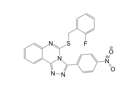 [1,2,4]triazolo[4,3-c]quinazoline, 5-[[(2-fluorophenyl)methyl]thio]-3-(4-nitrophenyl)-