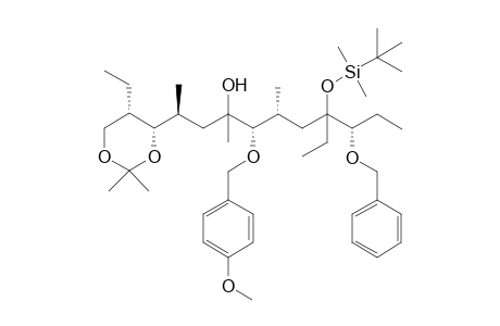 (2S,4R,5S,6R,8R,9S)-9-Benzyloxy-8-tert-butyldimethylsilyloxy-4,6-dimethyl-2-[(4S,5S)-2,2-dimethyl-5-ethyl-1,.3-dioxa-4-yl]-8-ethyl-5-(4-methoxybenzyloxy)undecan-4-ol