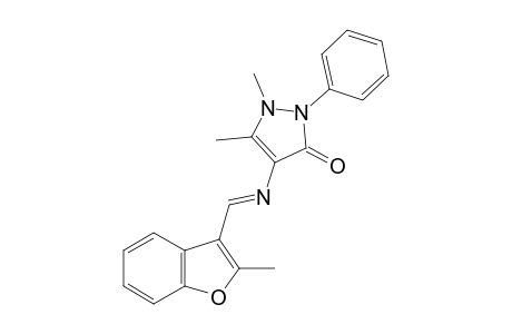 1,2-Dihydropyrazol-3-one, 1,5-dimethyl-4-[(2-methylbenzofuran-3-ylmethylene)amino]-2-phenyl-