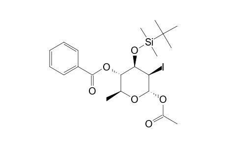 ACETYL-4-O-BENZOYL-3-O-TERT.-BUTYLDIMETHYLSILYL-2,6-DIDEOXY-2-IODO-ALPHA-D-MANNO-HEXOPYRANOSIDE