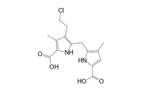 1H-Pyrrole-2-carboxylic acid, 5-[(5-carboxy-3-methyl-1H-pyrrol-2-yl)methyl]-4-(2-chloroethyl)-3-methyl-