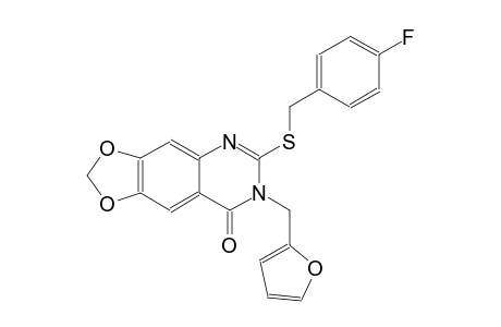 [1,3]dioxolo[4,5-g]quinazolin-8(7H)-one, 6-[[(4-fluorophenyl)methyl]thio]-7-(2-furanylmethyl)-