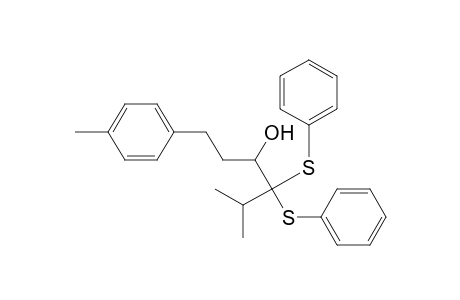 Benzenepropanol, 4-methyl-.alpha.-[2-methyl-1,1-bis(phenylthio)propyl]-