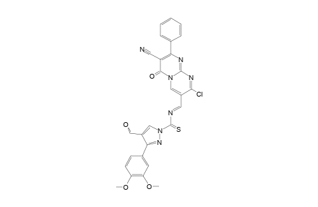 N-[(1E)-(8-Chloro-3-cyano-4-oxo-2-phenyl-4H-pyrimido[1,2-a]pyrimidin-7-yl)methylene]-3-(3,4-dimethoxyphenyl)-4-formyl-1H-pyrazole-1-carbothioamide