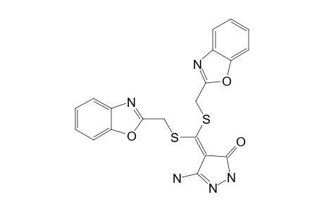 3-AMINO-4-[BIS-[(BENZO-[D]-OXAZOL-2'-YL)-METHYLTHIO]-METHYLENE]-1H-PYRAZOL-5(4H)-ONE