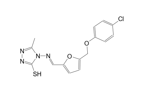 4-[((E)-{5-[(4-chlorophenoxy)methyl]-2-furyl}methylidene)amino]-5-methyl-4H-1,2,4-triazole-3-thiol