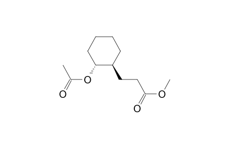 Cyclohexanepropanoic acid, 2-(acetyloxy)-, methyl ester, trans-
