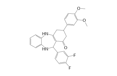 11-(3,4-Difluorophenyl)-3-(3,4-dimethoxyphenyl)-2,3,4,5,10,11-hexahydro-1H-dibenzo[b,e][1,4]diazepin-1-one