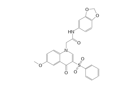 1-quinolineacetamide, N-(1,3-benzodioxol-5-yl)-1,4-dihydro-6-methoxy-4-oxo-3-(phenylsulfonyl)-