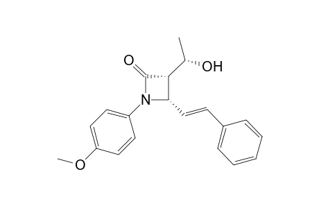 (3S,4S)-1-(4-methoxyphenyl)-3-[(1S)-1-oxidanylethyl]-4-[(E)-2-phenylethenyl]azetidin-2-one