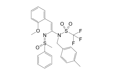 (E)-N-{2-[2-Methoxy-phenylvinyl]-2-N-[(4-methyl-benzyl)-triflylamide]}-S-methyl-S-phenyl-sulfoximine