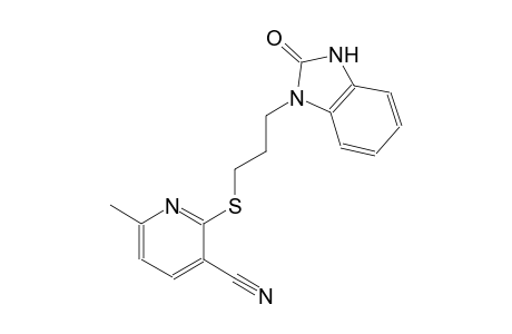 6-methyl-2-{[3-(2-oxo-2,3-dihydro-1H-benzimidazol-1-yl)propyl]sulfanyl}nicotinonitrile