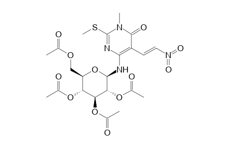 1,6-Dihydro-5-(2"-nitrovinyl)-2-(methylthio)-1-methyl-4-{[2',3',4',6'-tetrakis( O-acetyl)-.beta.-D-glucopyranosyl]amino}-6-oxopyrimidine