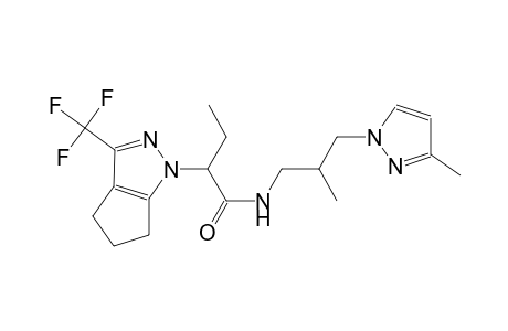 N-[2-methyl-3-(3-methyl-1H-pyrazol-1-yl)propyl]-2-(3-(trifluoromethyl)-5,6-dihydrocyclopenta[c]pyrazol-1(4H)-yl)butanamide