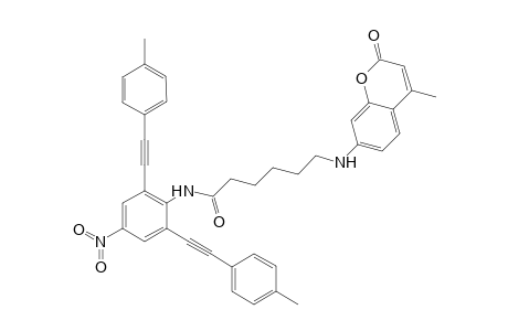 2,6-Bis(4-ethynyltoluene)-4-nitro-N-(6-N-{7-amino-4-methylcoumarin}hexanoylamide)aniline