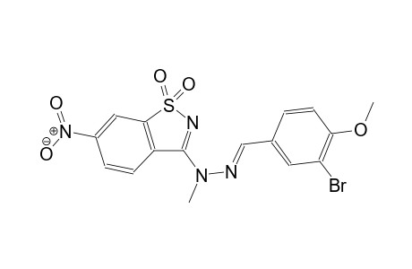 benzaldehyde, 3-bromo-4-methoxy-, methyl(6-nitro-1,1-dioxido-1,2-benzisothiazol-3-yl)hydrazone