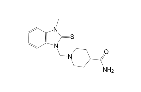 1-[(3-methyl-2-thioxo-2,3-dihydro-1H-benzimidazol-1-yl)methyl]-4-piperidinecarboxamide