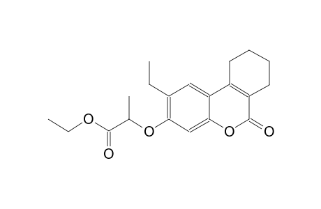 propanoic acid, 2-[(2-ethyl-7,8,9,10-tetrahydro-6-oxo-6H-dibenzo[b,d]pyran-3-yl)oxy]-, ethyl ester