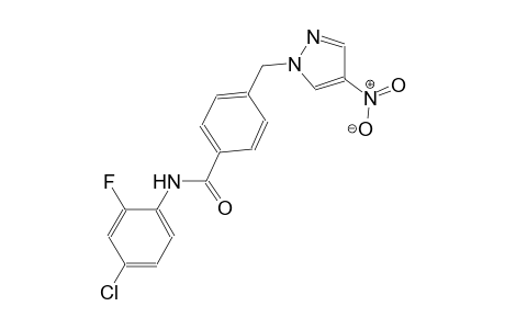N-(4-chloro-2-fluorophenyl)-4-[(4-nitro-1H-pyrazol-1-yl)methyl]benzamide