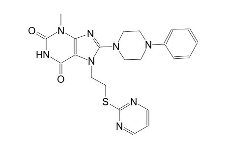 3-methyl-8-(4-phenyl-1-piperazinyl)-7-[2-(2-pyrimidinylsulfanyl)ethyl]-3,7-dihydro-1H-purine-2,6-dione