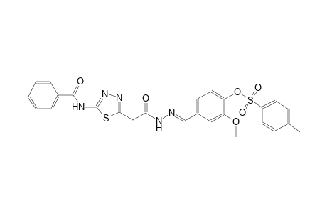 4-[(E)-({[5-(benzoylamino)-1,3,4-thiadiazol-2-yl]acetyl}hydrazono)methyl]-2-methoxyphenyl 4-methylbenzenesulfonate