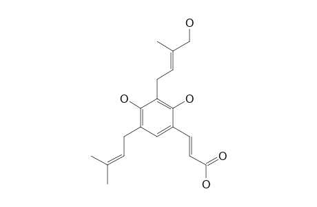 4,6-DIHYDROXY-3-[3'-METHYL-2'-BUTENYL]-5-[4''-HYDROXY-3''-METHYL-2''-BUTENYL]-CINNAMIC-ACID