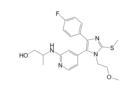 2-{4-[4-(4-Fluorophenyl)-1-(2-methoxyethyl)-2-(methylsulfanyl)-1H-imidazol-5-yl]-2-pyridylamino}propan-1-ol