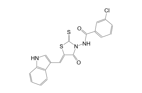 3-chloro-N-[(5Z)-5-(1H-indol-3-ylmethylene)-4-oxo-2-thioxo-1,3-thiazolidin-3-yl]benzamide