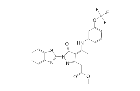 1H-pyrazole-3-acetic acid, 1-(2-benzothiazolyl)-4,5-dihydro-5-oxo-4-[1-[[3-(trifluoromethoxy)phenyl]amino]ethylidene]-, methyl ester, (4Z)-