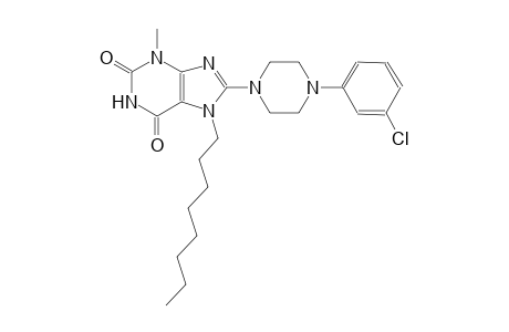 8-[4-(3-chlorophenyl)-1-piperazinyl]-3-methyl-7-octyl-3,7-dihydro-1H-purine-2,6-dione