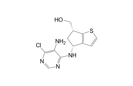 {cis-4-[(5-Amino-6-chloropyrimidin-4-yl)amino]-5,6-dihydro-4H-cyclopenta[b]thiophen-6-yl}methanol