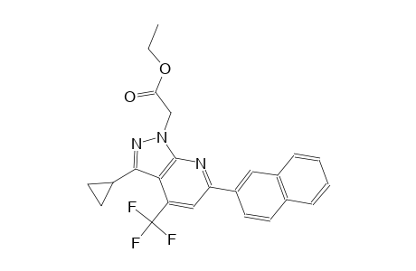 1H-pyrazolo[3,4-b]pyridine-1-acetic acid, 3-cyclopropyl-6-(2-naphthalenyl)-4-(trifluoromethyl)-, ethyl ester