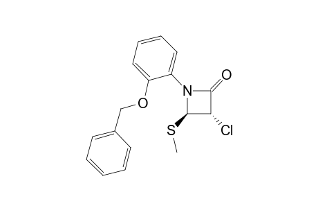 2-Azetidinone, 3-chloro-4-(methylthio)-1-[2-(phenylmethoxy)phenyl]-, (3R-trans)-
