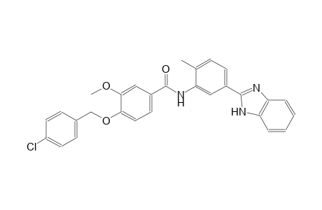 N-[5-(1H-benzimidazol-2-yl)-2-methylphenyl]-4-[(4-chlorobenzyl)oxy]-3-methoxybenzamide