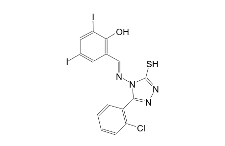 2-((E)-{[3-(2-chlorophenyl)-5-sulfanyl-4H-1,2,4-triazol-4-yl]imino}methyl)-4,6-diiodophenol