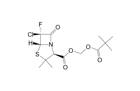 4-Thia-1-azabicyclo[3.2.0]heptane-2-carboxylic acid, 6-chloro-6-fluoro-3,3-dimethyl-7-oxo-, (2,2-dimethyl-1-oxopropoxy)methyl ester, [2S-(2.alpha.,5.alpha.,6.beta.)]-
