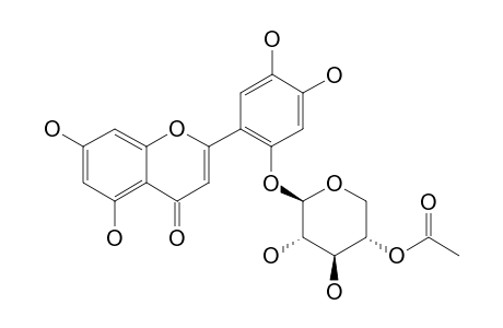 ISOETIN-2'-BETA-D-(4''-ACETYLXYLOPYRANOSIDE);5,7,2',4',5'-PENTAHYDROXY-FLAVONE-2'-BETA-D-(4''-ACETYLXYLOPYRANOSIDE)