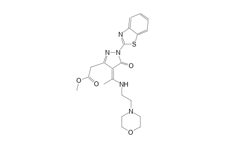 1H-pyrazole-3-acetic acid, 1-(2-benzothiazolyl)-4,5-dihydro-4-[1-[[2-(4-morpholinyl)ethyl]amino]ethylidene]-5-oxo-, methyl ester, (4Z)-