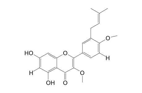 5,7-Dihydroxy-3-methoxy-2-(4-methoxy-3-(3-methylbut-2-en-1-yl)phenyl)-4H-chromen-4-one