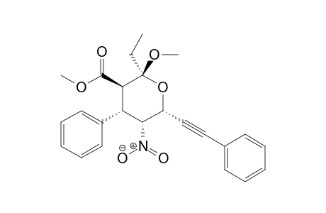 (2S,3S,4S,5R,6R)-2-Ethyl-2-methoxy-3-methoxycarbonyl-5-nitro-4-phenyl-6-(phenylethynyl)tetrahydro-2H-pyran