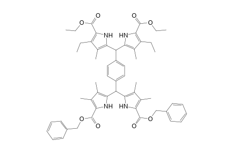 1-[Bis[5-ethoxycarbonyl)-4-ethyl-3-methyl-2-pyrroyl]methyl]-4-[bis[(benzyloxy)carbonyl]-4-ethyl-3-methyl-2-pyrroyl]methyl]benzene