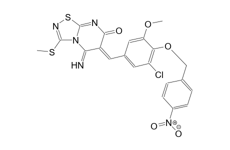(6Z)-6-{3-chloro-5-methoxy-4-[(4-nitrobenzyl)oxy]benzylidene}-5-imino-3-(methylsulfanyl)-5,6-dihydro-7H-[1,2,4]thiadiazolo[4,5-a]pyrimidin-7-one