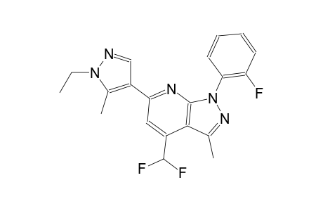 1H-pyrazolo[3,4-b]pyridine, 4-(difluoromethyl)-6-(1-ethyl-5-methyl-1H-pyrazol-4-yl)-1-(2-fluorophenyl)-3-methyl-